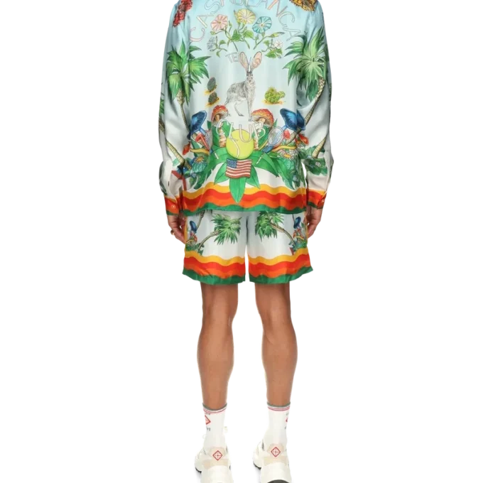 Palm Springs Tennis Club Cuban Collar Silk Shirt