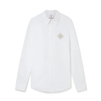 Pearl Diamond Patch Cotton Shirt