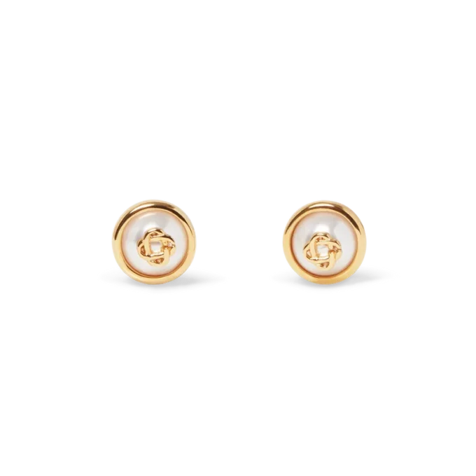 Pearl Logo Stud Earrings Pearl Logo Stud Earrings