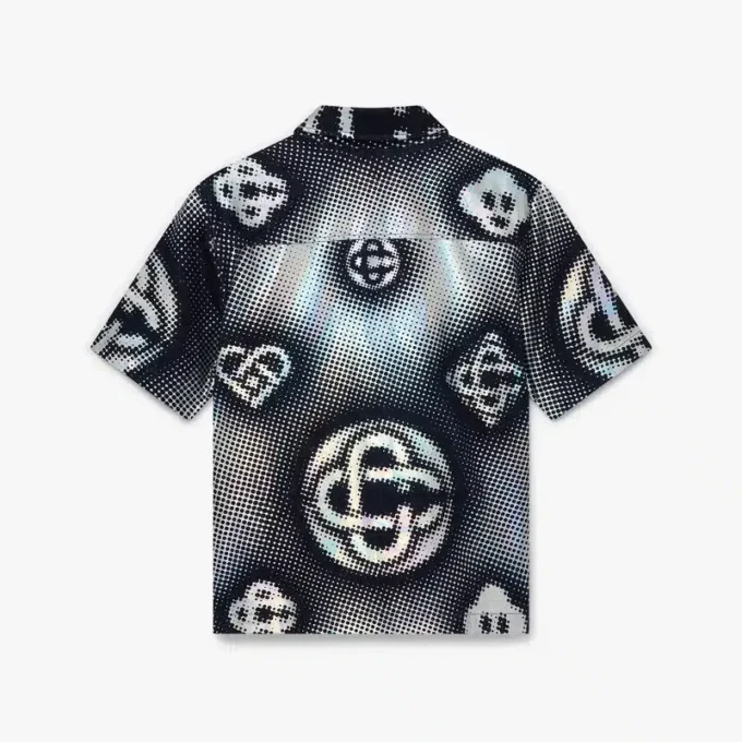 Pearlescent Monogram Short Sleeve Denim Shirt Pearlescent Monogram Short Sleeve Denim Shirt