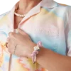 Pink Knotted Pearl Bracelet