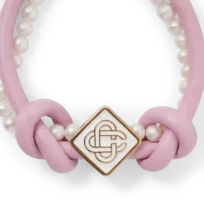 Pink Knotted Pearl Bracelet