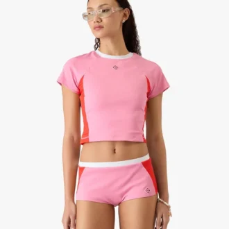 Pink Monogram Short Sleeve Rash Top