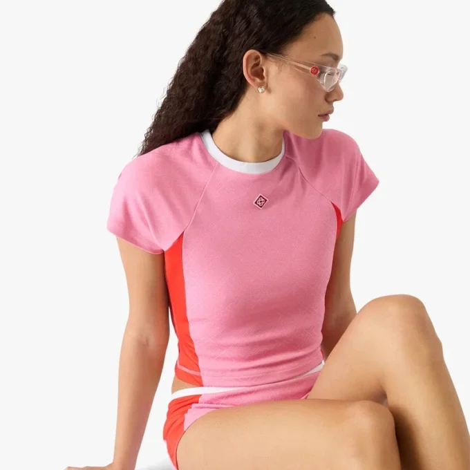 Pink Monogram Short Sleeve Rash Top