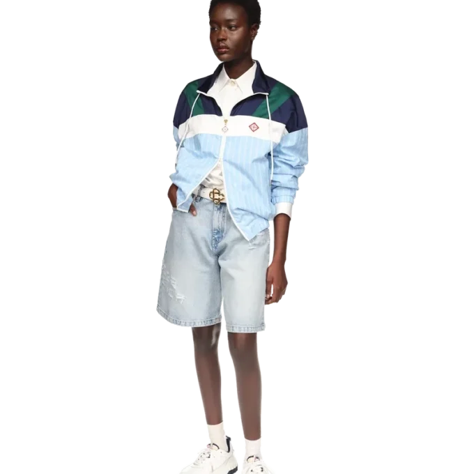Pinstripe Nylon Track Jacket Pinstripe Nylon Track Jacket