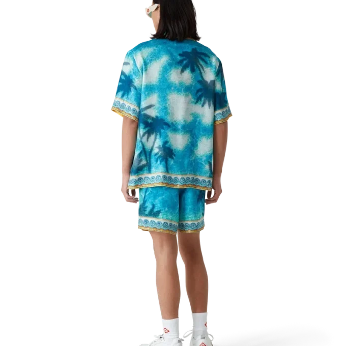 Poolside Emblem Short Sleeve Silk Shirt Poolside Emblem Short Sleeve Silk Shirt