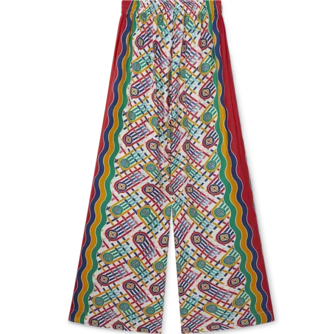Printed Wide Leg Trousers