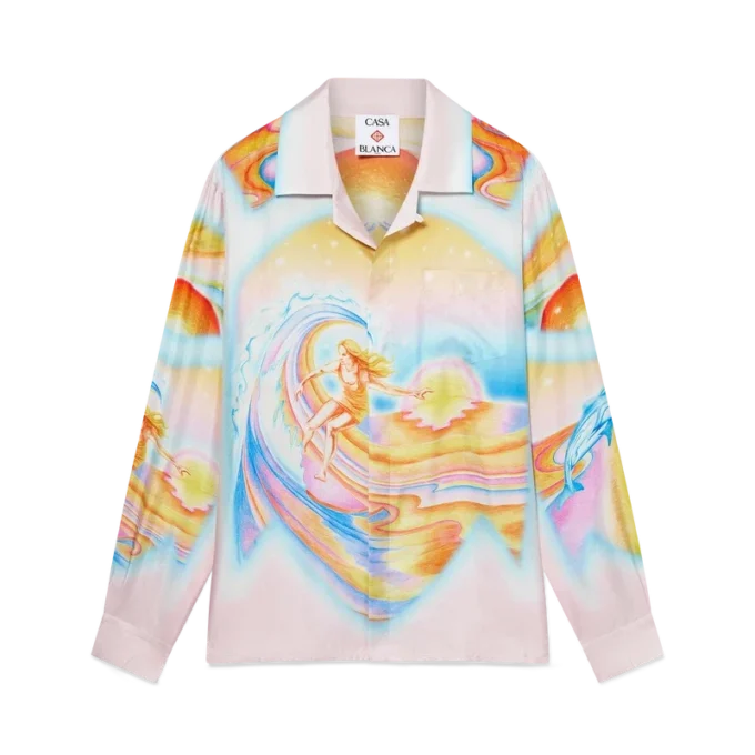 Psychedelic Nirvana Long Sleeve Silk Shirt Psychedelic Nirvana Long Sleeve Silk Shirt