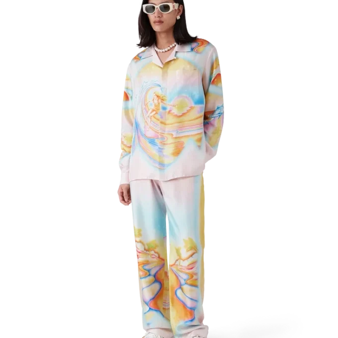 Psychedelic Nirvana Long Sleeve Silk Shirt Psychedelic Nirvana Long Sleeve Silk Shirt
