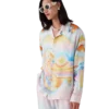Psychedelic Nirvana Long Sleeve Silk Shirt Psychedelic Nirvana Long Sleeve Silk Shirt