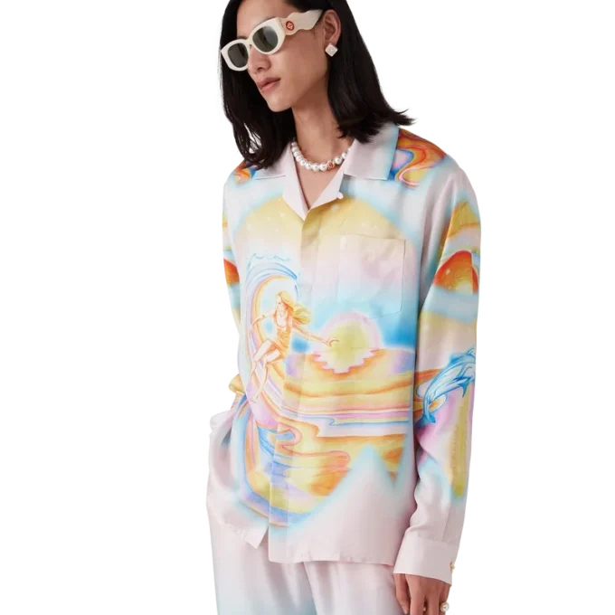 Psychedelic Nirvana Long Sleeve Silk Shirt Psychedelic Nirvana Long Sleeve Silk Shirt