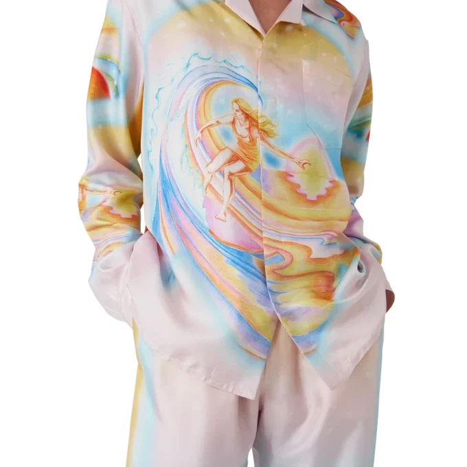 Psychedelic Nirvana Long Sleeve Silk Shirt Psychedelic Nirvana Long Sleeve Silk Shirt