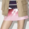 Pink & Green Striped Pleated Mini Skirt Pink & Green Striped Pleated Mini Skirt