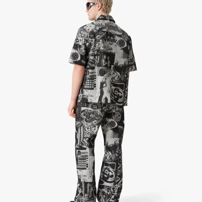 Rave Collage Short Sleeve Denim Shirt Rave Collage Short Sleeve Denim Shirt