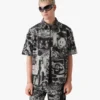 Rave Collage Short Sleeve Denim Shirt Rave Collage Short Sleeve Denim Shirt