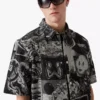 Rave Collage Short Sleeve Denim Shirt Rave Collage Short Sleeve Denim Shirt