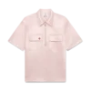 Satin Quarter Zip Short Sleeve Shirt Satin Quarter Zip Short Sleeve Shirt