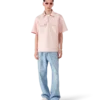 Satin Quarter Zip Short Sleeve Shirt Satin Quarter Zip Short Sleeve Shirt