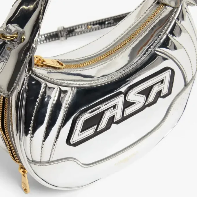 Silver Biker Bag