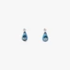 Silver & Blue Water Drop Brass Ear Hoops Silver & Blue Water Drop Brass Ear Hoops
