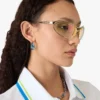 Silver & Blue Water Drop Brass Ear Hoops Silver & Blue Water Drop Brass Ear Hoops