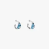 Silver & Blue Water Drop Brass Ear Hoops Silver & Blue Water Drop Brass Ear Hoops