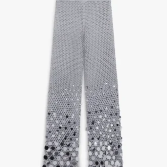 Silver Crochet Mirror Trousers Silver Crochet Mirror Trousers