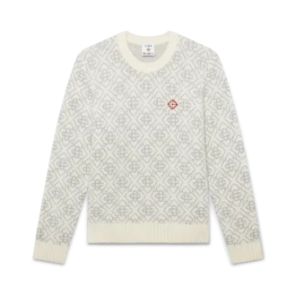 Silver Monogram Mohair Blend Crew Neck Silver Monogram Mohair Blend Crew Neck