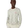Silver Monogram Mohair Blend Crew Neck