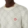 Silver Monogram Mohair Blend Crew Neck