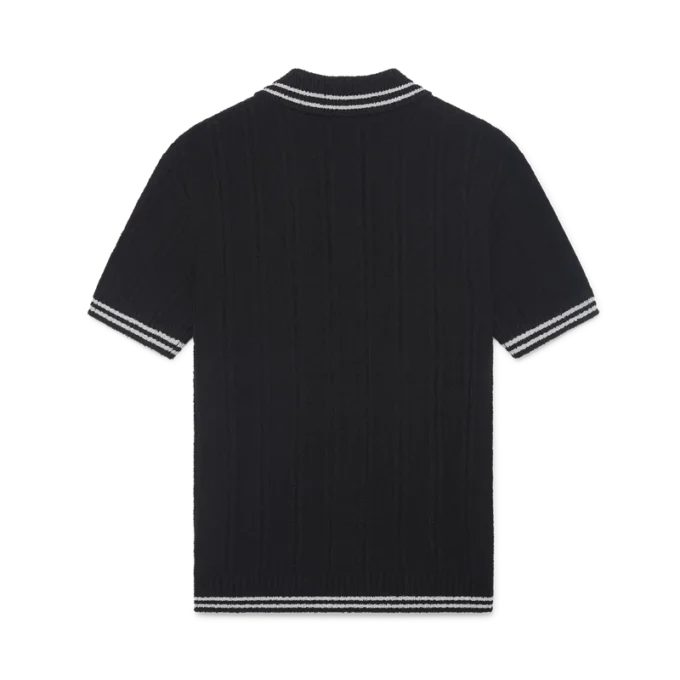 Silver Trim Boucle Polo Shirt Silver Trim Boucle Polo Shirt