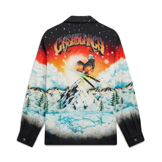 Ski Lake Long Sleeve Silk Twill Shirt Ski Lake Long Sleeve Silk Twill Shirt