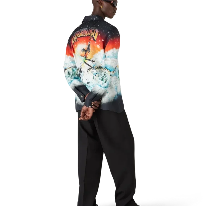 Ski Lake Long Sleeve Silk Twill Shirt Ski Lake Long Sleeve Silk Twill Shirt
