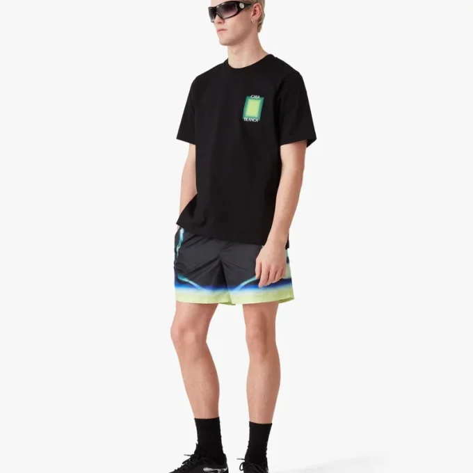 Sporchid Black Printed Swim Shorts Sporchid Black Printed Swim Shorts