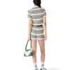 Stripe Cropped Polo Shirt