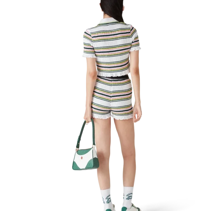 Stripe Cropped Polo Shirt