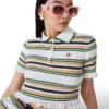 Stripe Cropped Polo Shirt
