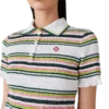 Stripe Cropped Polo Shirt