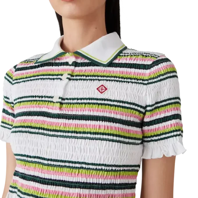 Stripe Cropped Polo Shirt