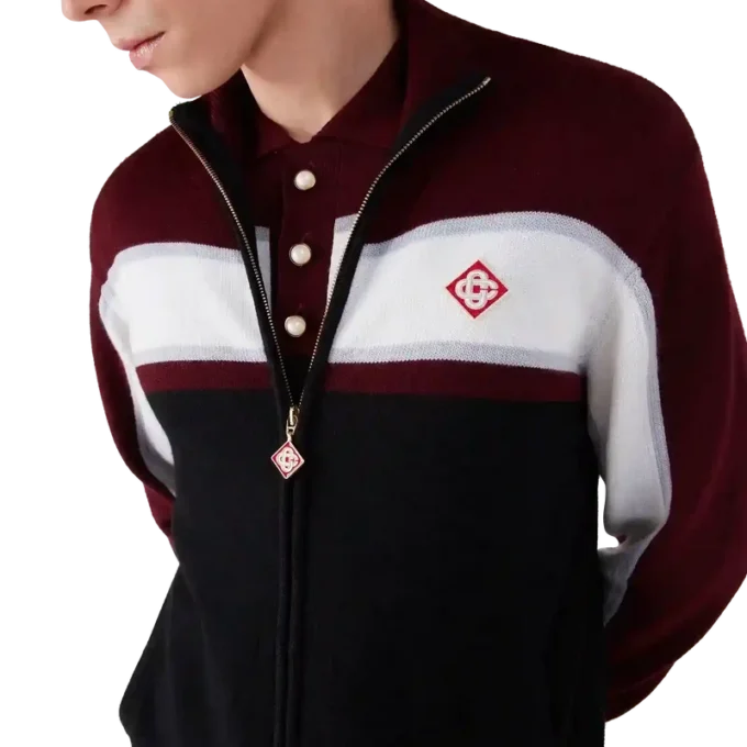 Stripe Merino Knit Track Jacket