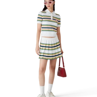 Stripe Pleated Skirt