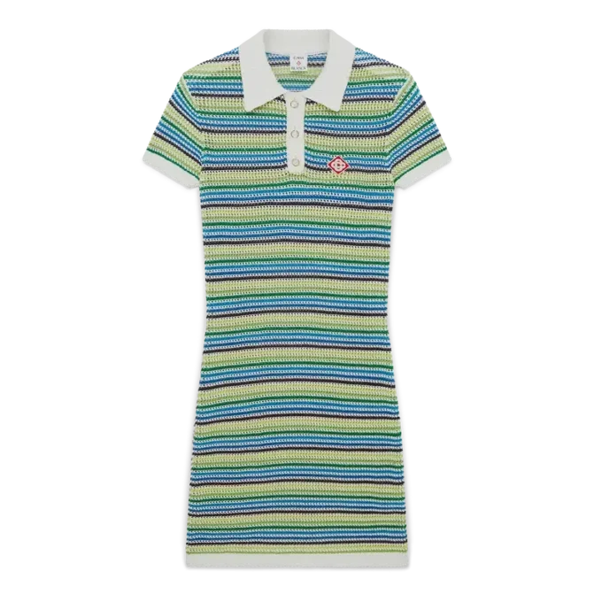 Stripe Short Sleeve Midi Dress