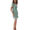 Stripe Short Sleeve Midi Dress