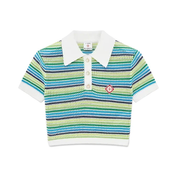Stripe Short Sleeve Polo Shirt