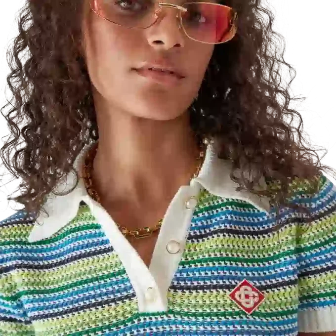 Stripe Short Sleeve Polo Shirt