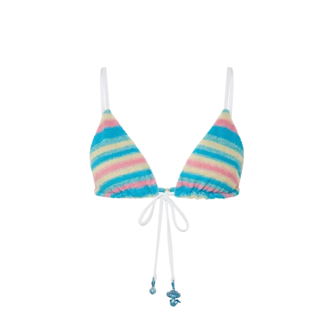 Stripe Towelling Bikini Top