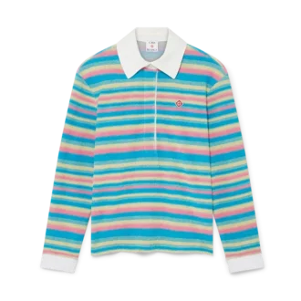 Stripe Towelling Polo Shirt