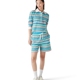 Stripe Towelling Polo Shirt