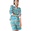 Stripe Towelling Polo Shirt