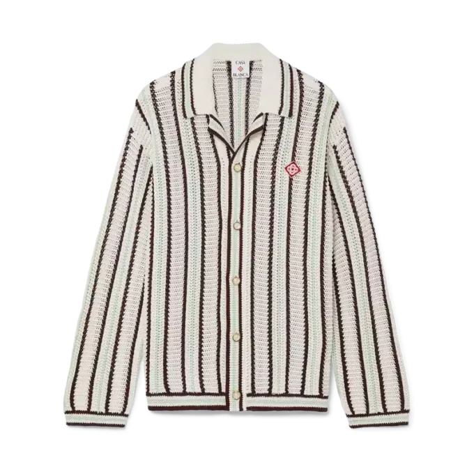 Striped Cotton Crochet Shirt Striped Cotton Crochet Shirt